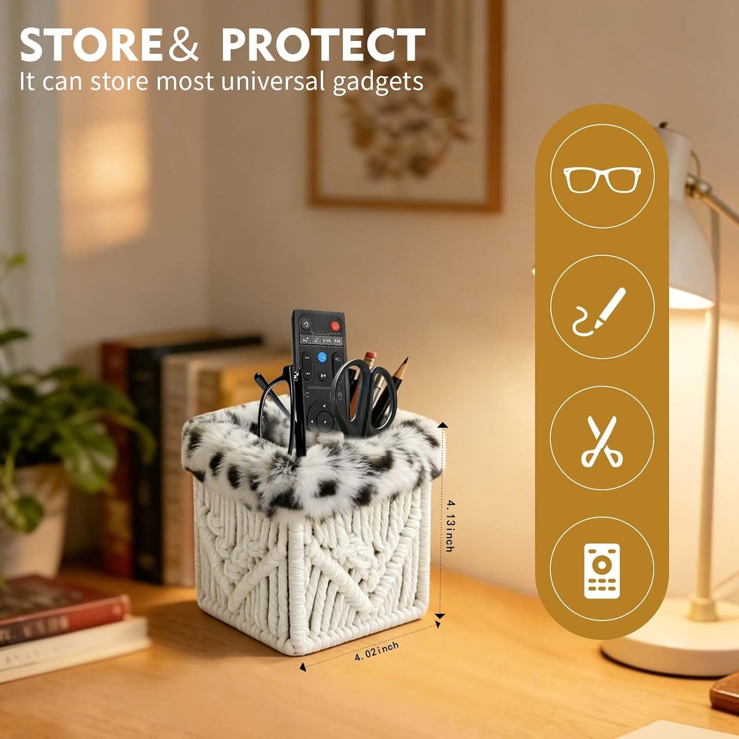 Plush Lined Glasses Eyeglass Holder Stand for Nightstand | Anti-scratch Glasses Stand Case,Cotton Rope Eyeglasses Holder, Storage Organizer for Office Desk