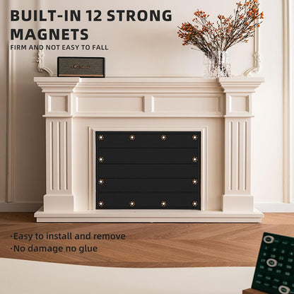 36"×27" Magnent Fireplace Cover,Fireplace Blocker Blanket for Stop Heat Loss and Save Enegry,Indoor Fireplace Draft Stopper with Built-in 12 Strong Magnet for Iron Fireplace Frame