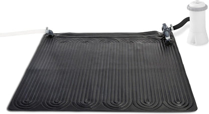 Intex 28685E 47 Inch x 47 Inch Solar Pool Water Heater Mat for 8,000 Gallon Above Ground Swimming Pool with Hose Attachment and Adaptors, Black