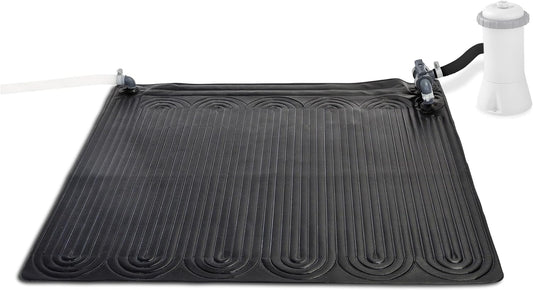 Intex 28685E 47 Inch x 47 Inch Solar Pool Water Heater Mat for 8,000 Gallon Above Ground Swimming Pool with Hose Attachment and Adaptors, Black