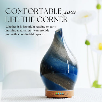 Porseme Oil Diffuser 3D Glass Aromatherapy Ultrasonic Humidifier, Air Refresh Auto Shut-Off, Timer Setting, BPA Free for Home Hotel Yoga Leisure SPA Gift 150ml Last 6H - Colors A