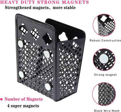 Magnetic Pencil Holder - Magnetic Locker Organizer | Pen Holder Locker Accessories for School and Office (1 Pack Black)