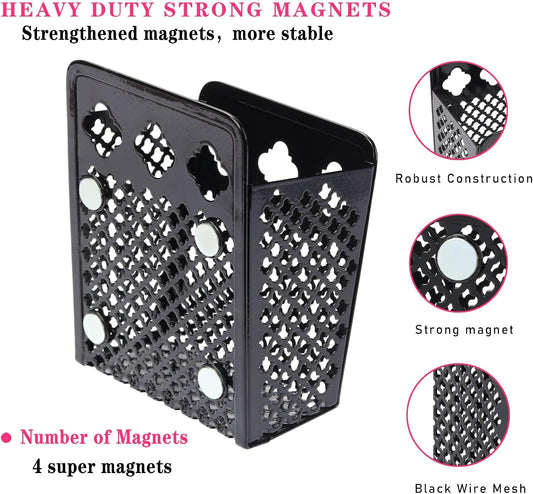 Magnetic Pencil Holder - Magnetic Locker Organizer | Pen Holder Locker Accessories for School and Office (1 Pack Black)
