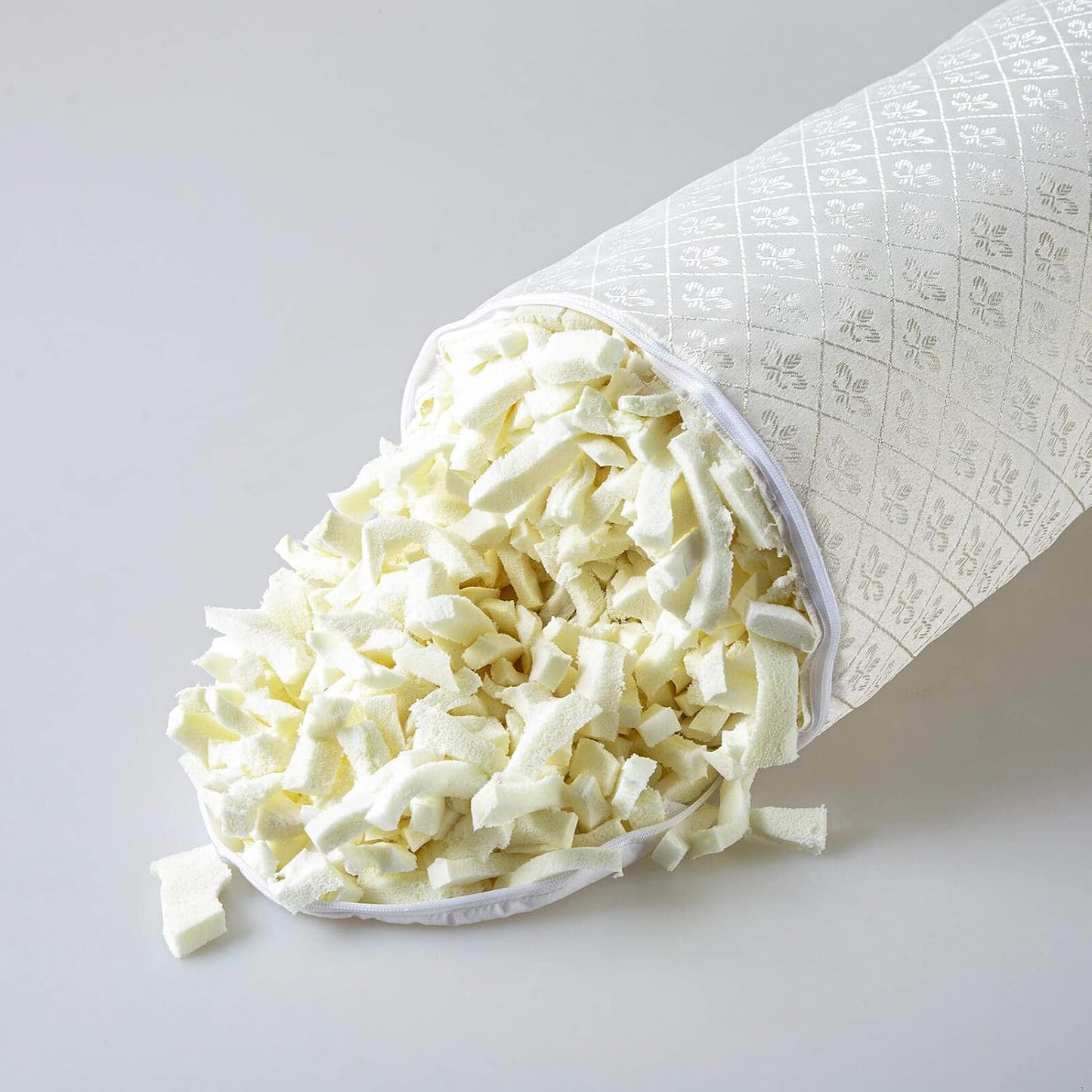 Kingnex Zipper Adjustable Under Knees Bolster Roll Pillow to Relief Lower Back Pain or Between Legs for Side Sleepers Shredded Latex Cylinder with Organic Cotton Cover 18x6