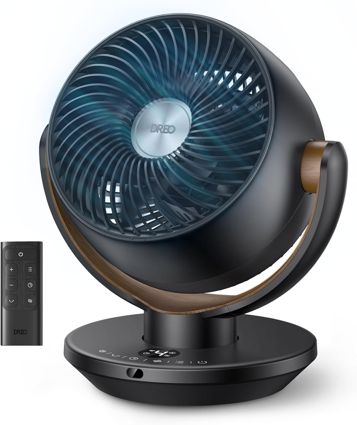 DREO Fan for Bedroom, Desk Air Circulator Fans with Remote, 11 Inch Table Fan for Whole Room, 65ft Powerful Airflow, 120° Vertical Manual and 90° Oscillating, 4 Speeds, 8H Timer, 25dB Quiet, Home