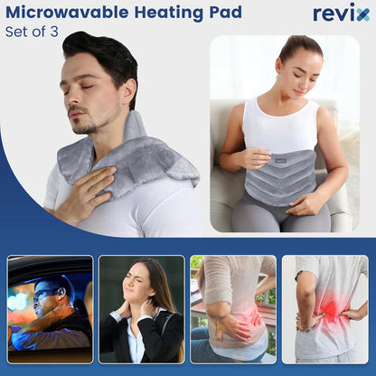 REVIX Microwave Heating Pad Set, Moist Heat Neck Shoulder Wrap & Eye Mask