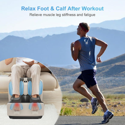 COMFIER 2 in 1 FSA Foot Massager Machine, HSA Shiatsu Foot and Calf Massager with Heat,Kneading,Vibration,Compression Massagers for Feet Health,Ankle & Leg Tired, Plantar Fasclitis,Gift for Men Women