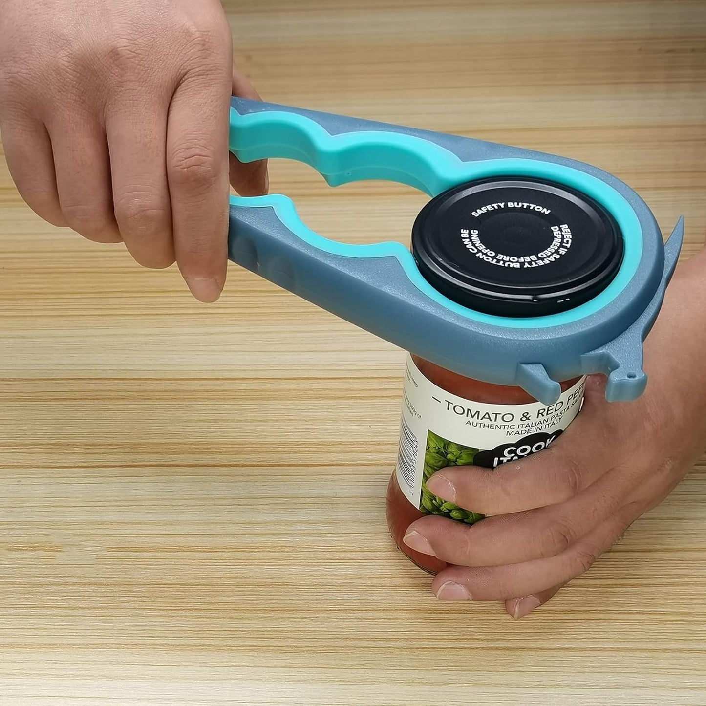 Jar Opener for Weak Hands, Seniors with Arthritis, 5 in 1 Bottle Opener | Multi-use Lid Opener Set with Non-slip Rubber Gripper Pad & Wine Opener, Great for Senior Parents, Grandparents or Loved Ones