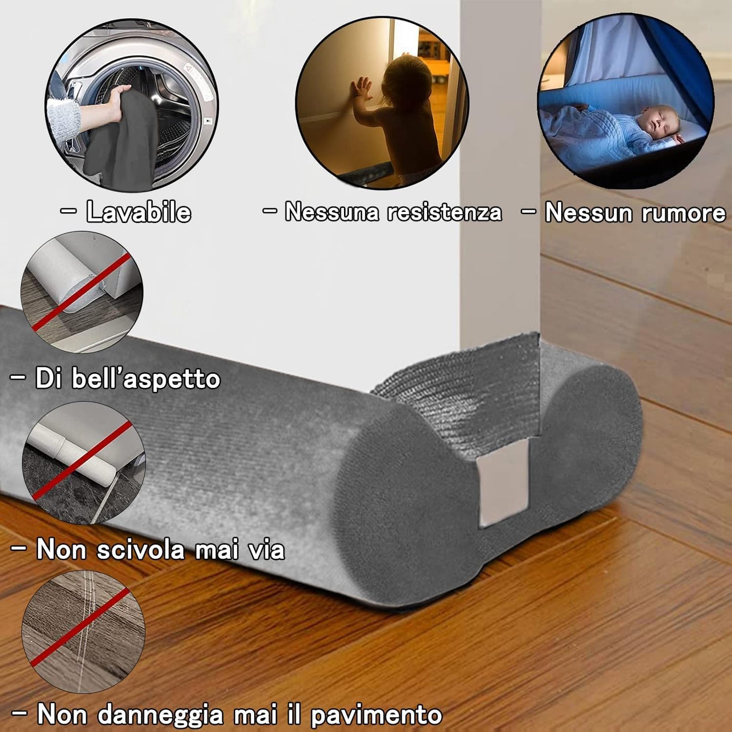 BKSAI Door Draft Stopper for Doors 29-35" No Adhesive Draft Stopper for Bottom of Door Draught Excluder Under Door Wind Blocker Reduce Noise Draught Excluder Sweep Sound Proof(Black) | No Adhesive, For Bottom of Door, Wind Blocker, Reduce Noise, Sound