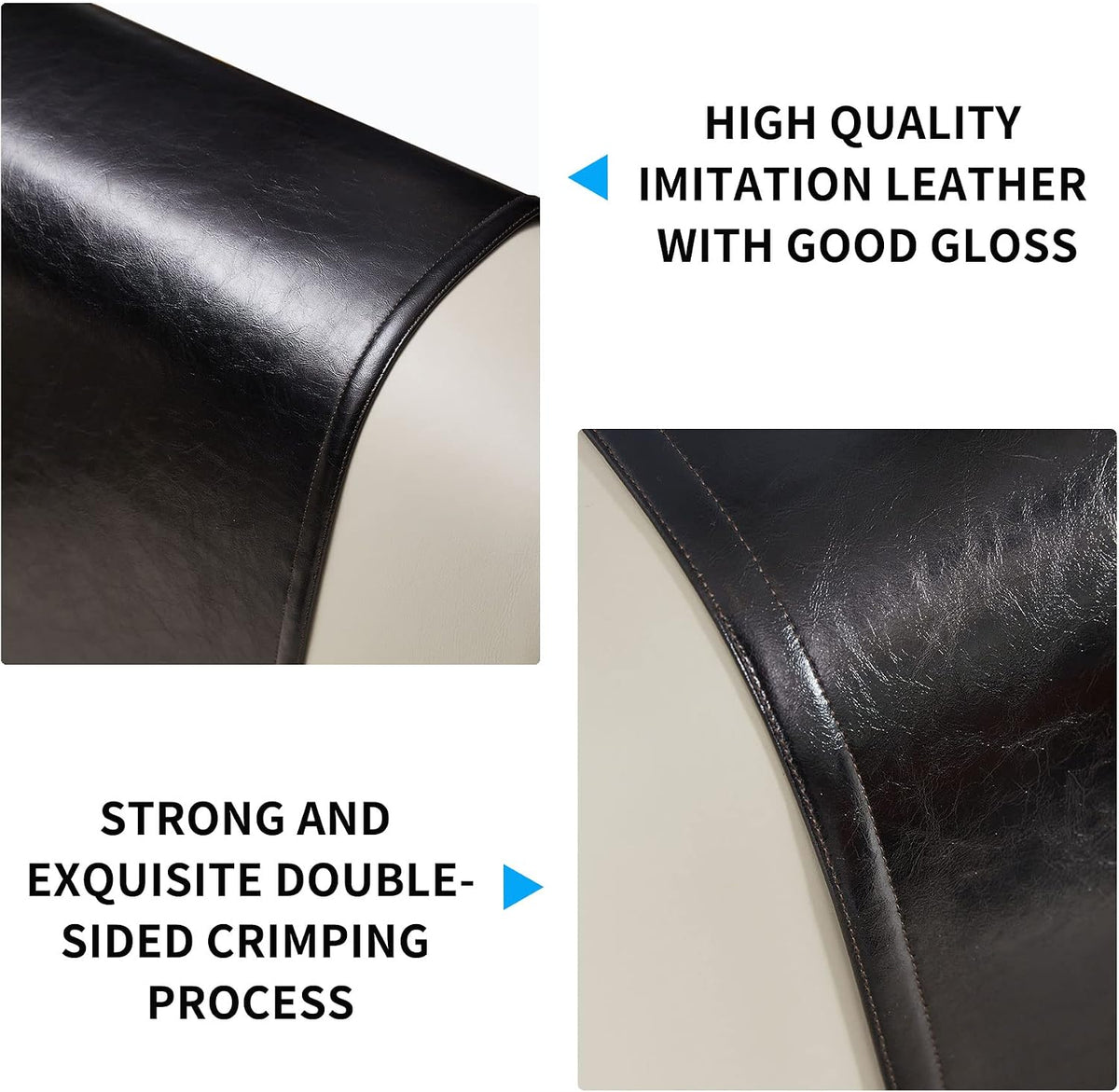 Non Slip Recliner Headrest Protector Washable Faux Leather Headrest Covers for Recliner Chair Waterproof Couch Head Rest Covers for Sofa,Furniture,Office Chair,Theater Seat