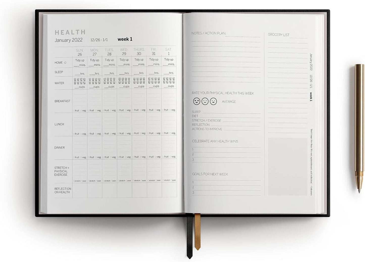 Self Care Journal 2026 - Stress Relief Happiness Wellness Planner 2026 - Food, Fitness, Mental Health Wellness Journal Self Care Planner 2026 - Self Love Positivity Gratitude Journal for Women and Men (Blue)
