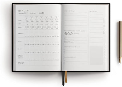 Self Care Journal 2026 - Stress Relief Happiness Wellness Planner 2026 - Food, Fitness, Mental Health Wellness Journal Self Care Planner 2026 - Self Love Positivity Gratitude Journal for Women and Men (Blue)