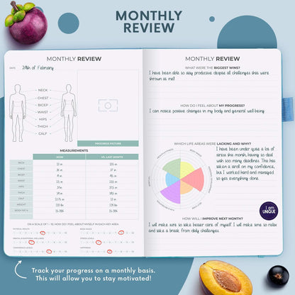 Clever Fox Wellness Planner & Food Journal for Weight Loss, A5 Orange | 5.8"x8.3" nutrition & exercise tracker for women tracking meals, diet & symptom diary, calorie counter notebook, stickers