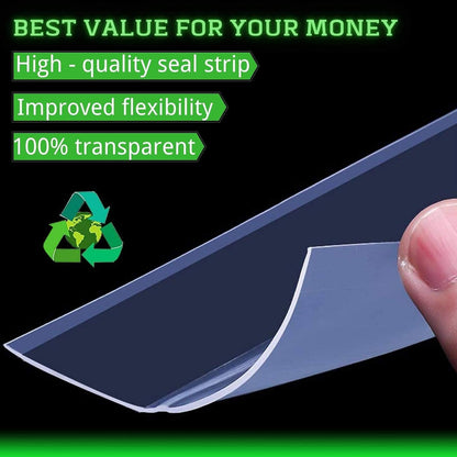 Weather Stripping Door Seal - Updated 1.4in Door Draft Stopper | Silicone Seal Strip for House and Glass Shower Doors for Windows Gaps of Collision and Side, Window Insulation for Winter