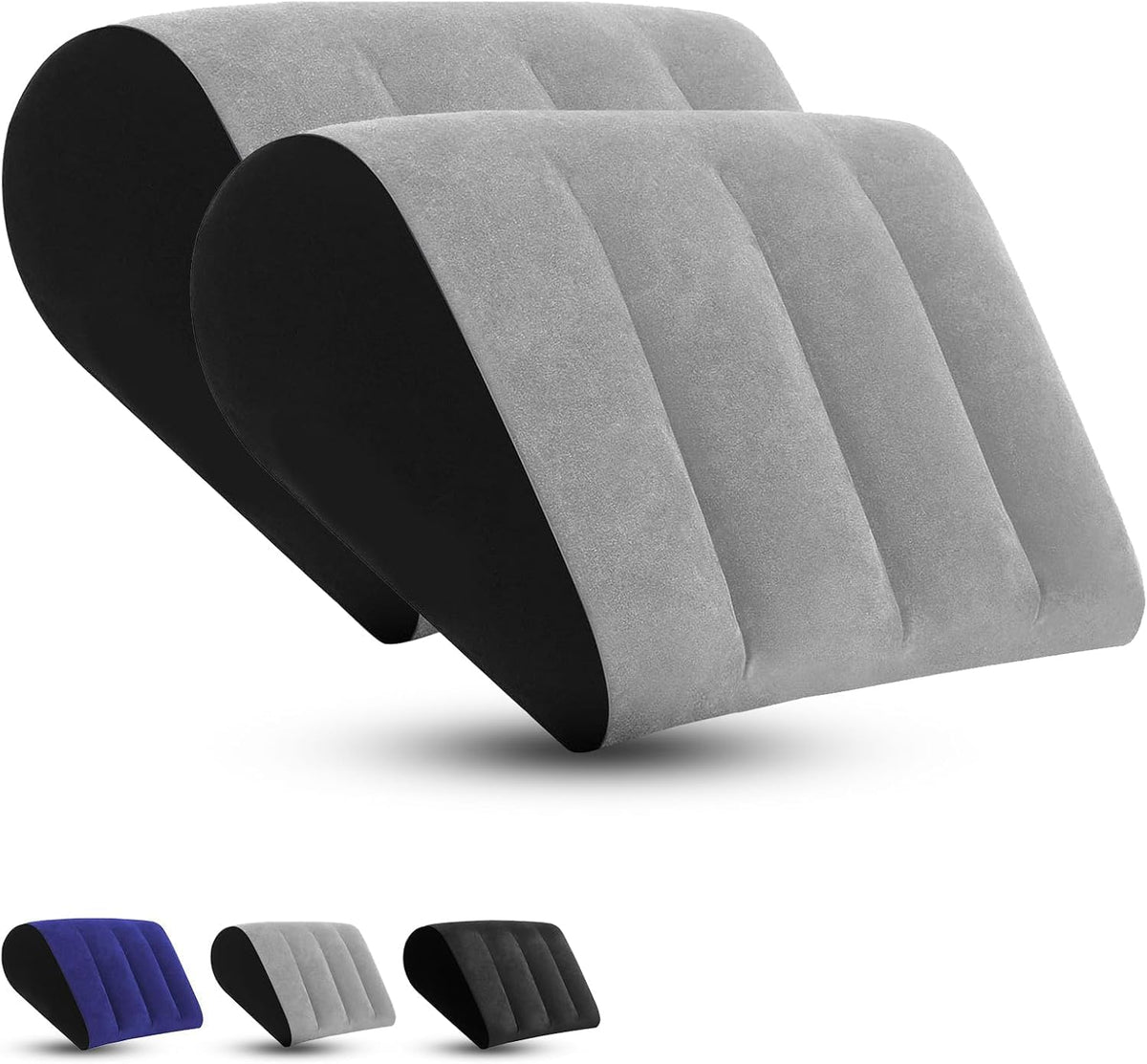 Prosixtoy Portable Wedge Pillow Inflatable Cushion - Body Positioners Lightweight Wedge Pillow for Sleeping, Leg Elevation, Use in Bed, Travel, Camping, Fast Inflating Deflation (Grey)