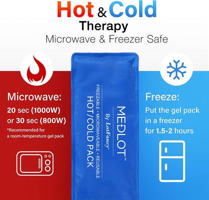 LotFancy Gel Ice Packs, 2pc Reusable Hot Cold Pack for Therapy, Heating Cooling Gel Pad, Pain Relief for Face, Head, TMJ, Wisdom Teeth, Oral Facial Surgery, Sport Injuries, Migraine, Muscle Joint
