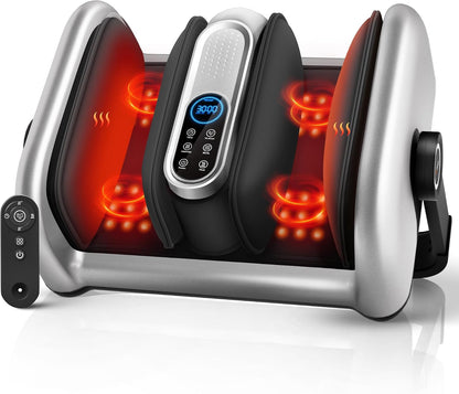JZBRAIN Pro Shiatsu Foot Massager with Heat for Plantar Fasciitis | L1-L9 Compression, Roller Kneading, Vibration, Soothing Heating, Remote Control, Adjustable Stand for Flat or Angled Use
