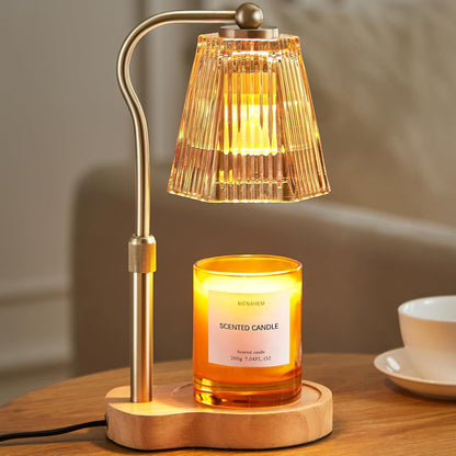 Candle Warmer Lamp with Timer & Dimmable Settings, Adjustable Height Flameless Scented Wax Melter for Jar Candles, Elegant Home Decor Warmer Lamp with 2 Bulbs, Gift for Women Mom Friend Family, White