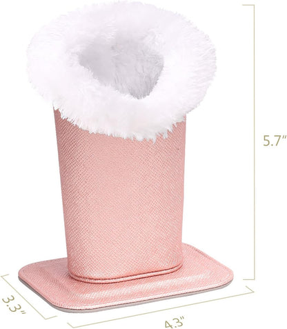 MoKo Eyeglasses Holder, Modern Velvet Plush Lined PU Leather Household Magnetic Holder Protective