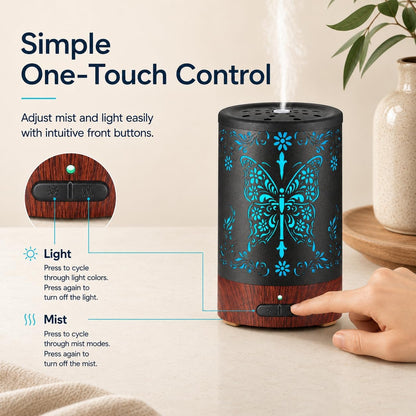 Tree Essential Oils Diffuser for Home 150ML Aromatherapy Diffuser | Birthday Gifts for Women mom,Metal Cool Mist Humidifier with 7 Colors Lights Waterless Auto Off Air Diffusers