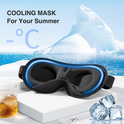 YFONG Weighted Sleep Mask for Women Men, 3D Light Blocking Eye Mask, Black