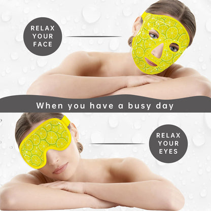 ZNÖCUETÖD Cold Face Eye Mask Ice Pack Reduce Facial Puff, Dark Circles, Hot Cold Compress Pack, Face SPA Gift for Woman Sleeping, Pressure, Headaches, Skin Care, Post Laser Cosmetic Care, Reversible