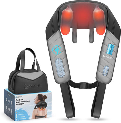 COMFIER Shiatsu Neck and Shoulder Massager with Heat,White Elephant Gifts for Adults,4D Deep Kneading Massage Pillow with Heat, Back Massager, Pillow Massage,Jet Black