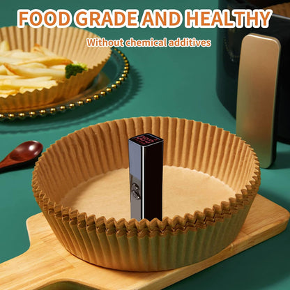 Air Fryer Liners Disposable Paper,100Pcs Parchment Paper Liners,Non Stick Airfryer Paper Liners,Food Grade Air Fryer Accessories WaterProof OilProof for Microwave Oven Steamer 6.3inch Square