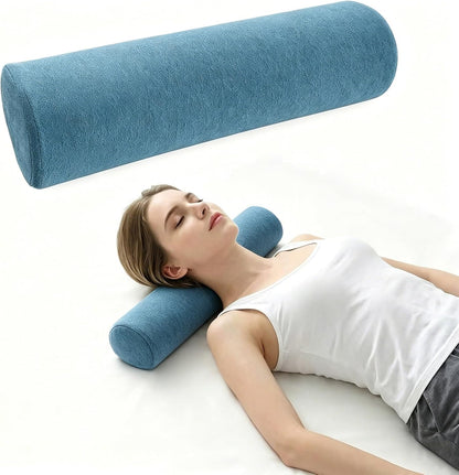 iYKYK Cervical Neck Support Foam Round Pillow for Sleeping and Pain Relief, Memory Foam Body Positioner (Dark Gray)
