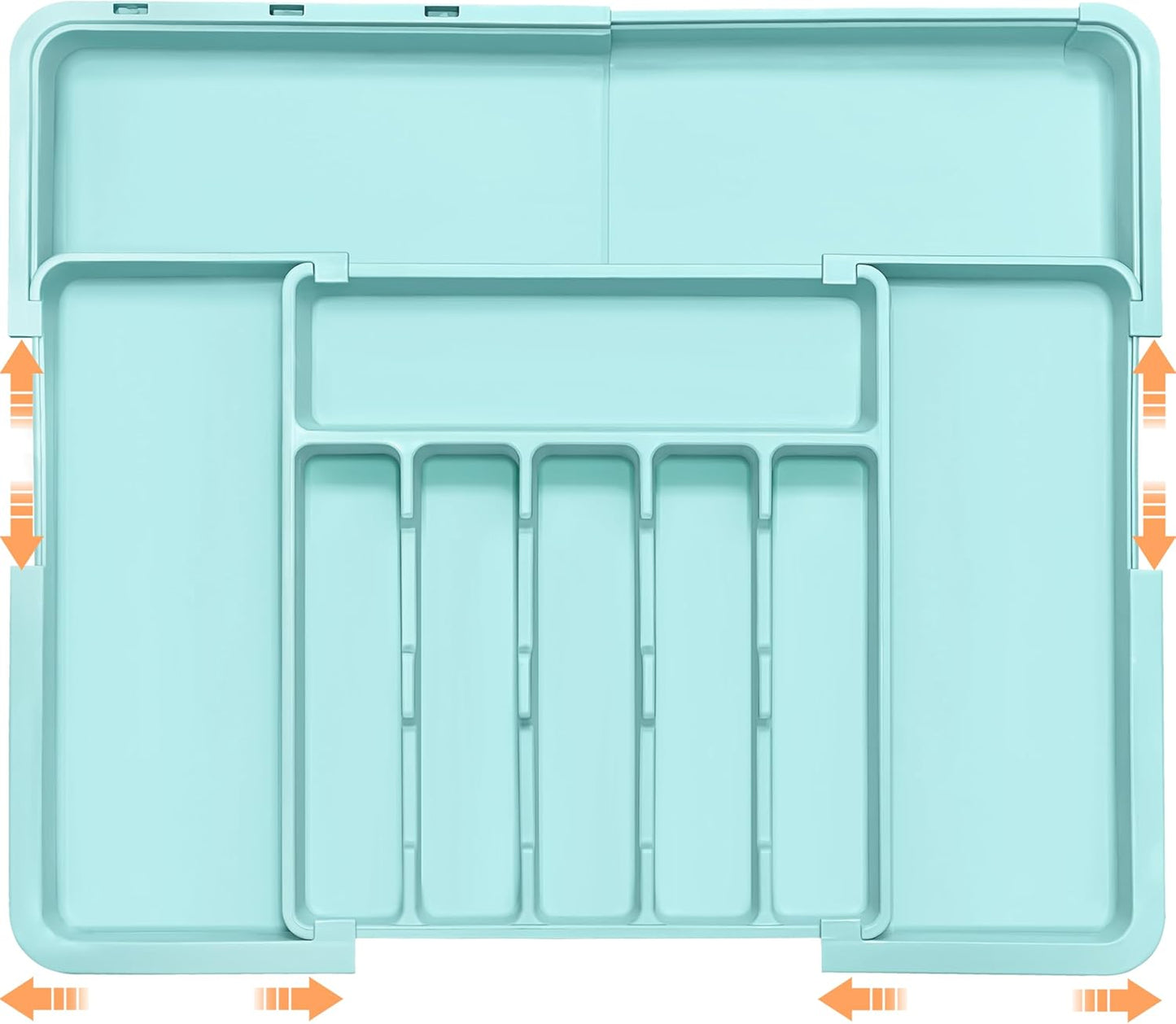 Large Silverware Drawer Organizer Expandable Kitchen Utensil Organizer BPA Free Flatware Cutlery Holder Tray Adjustable Plastic Drawer Divider Storage for Forks Knives 6-9 Slots White
