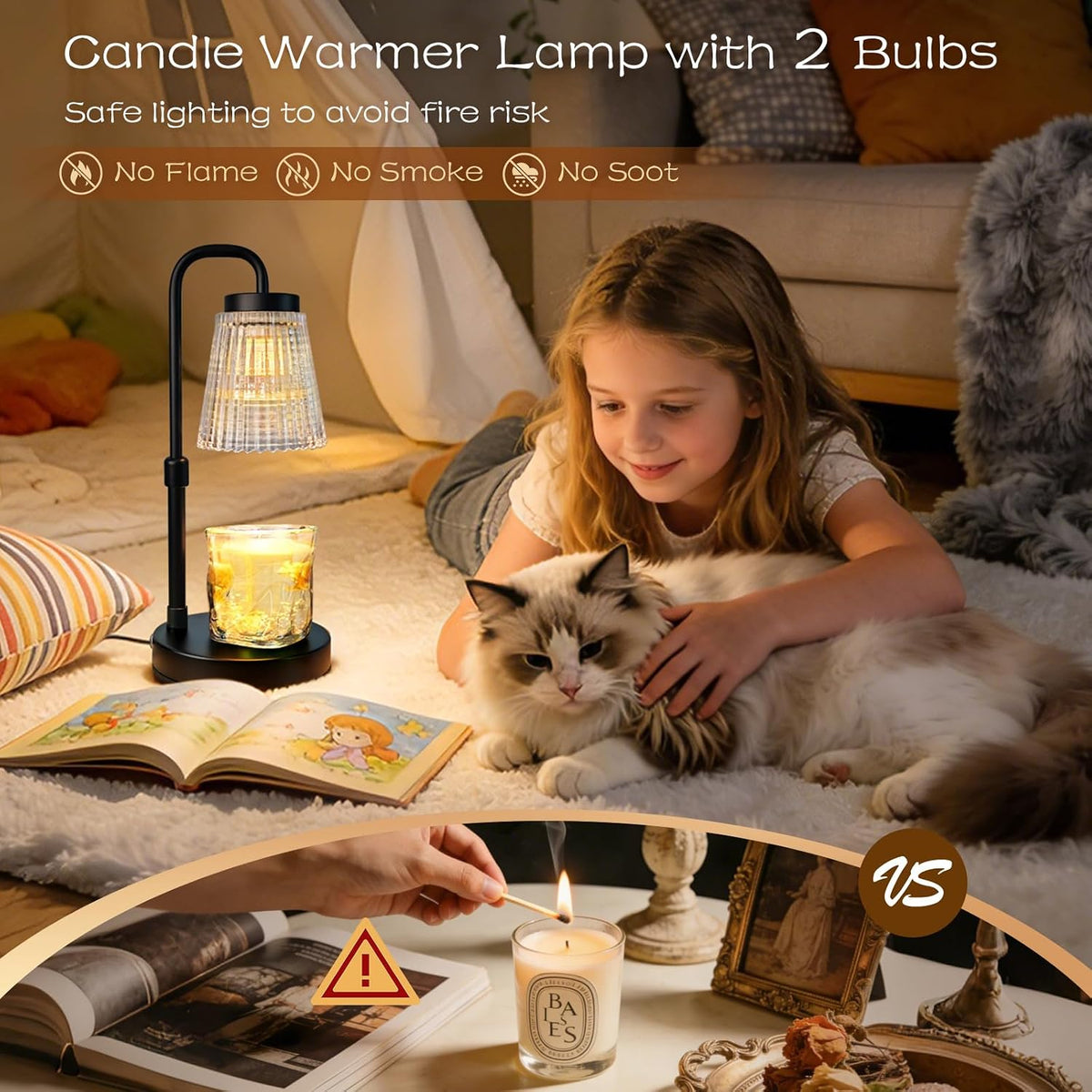 Adjustable Candle Warmer Lamp with Timer: Mothers Day Gifts Lamp fits All Candle Jar Home Decor - Wax Warmer for Scented Wax - Birthday Gifts for Women