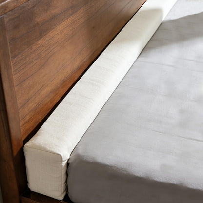 79x2x12 Inch Headboard Gap Filler with Foam Space Filler Between Bed and Wall Bolster Pillow Bed Gap Filler, Beige