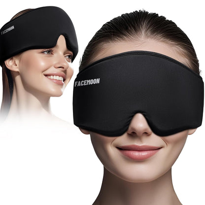 Cooling Gel Eye Mask Sleep: FSA -HSA Eligible, Cold Compress for Puffy Eyes & Migraine Relief - Reusable Gel Weighted Sleeping Mask for Dark Circles & After Surgery, Eye Care,Ice Pack for Eyes, Blue