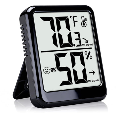 Room Thermometer Indoor Hygrometer Digital Humidity Meter | Accurate Sensor, Fast Refresh, Big Digits, Easy to View, ℉/℃, w/ AAA Battery, Compact for Home, Office, Pet, Plant