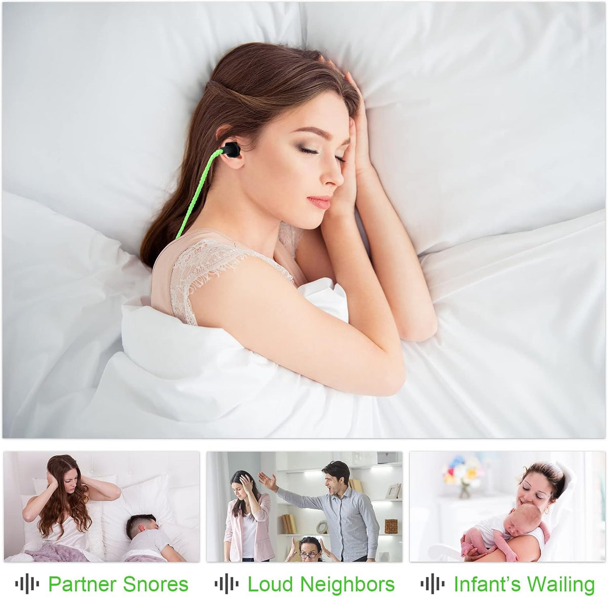 Tondiamo 200 Pairs Ear Plug Bulk with Cord Reusable Silicone, Fresh