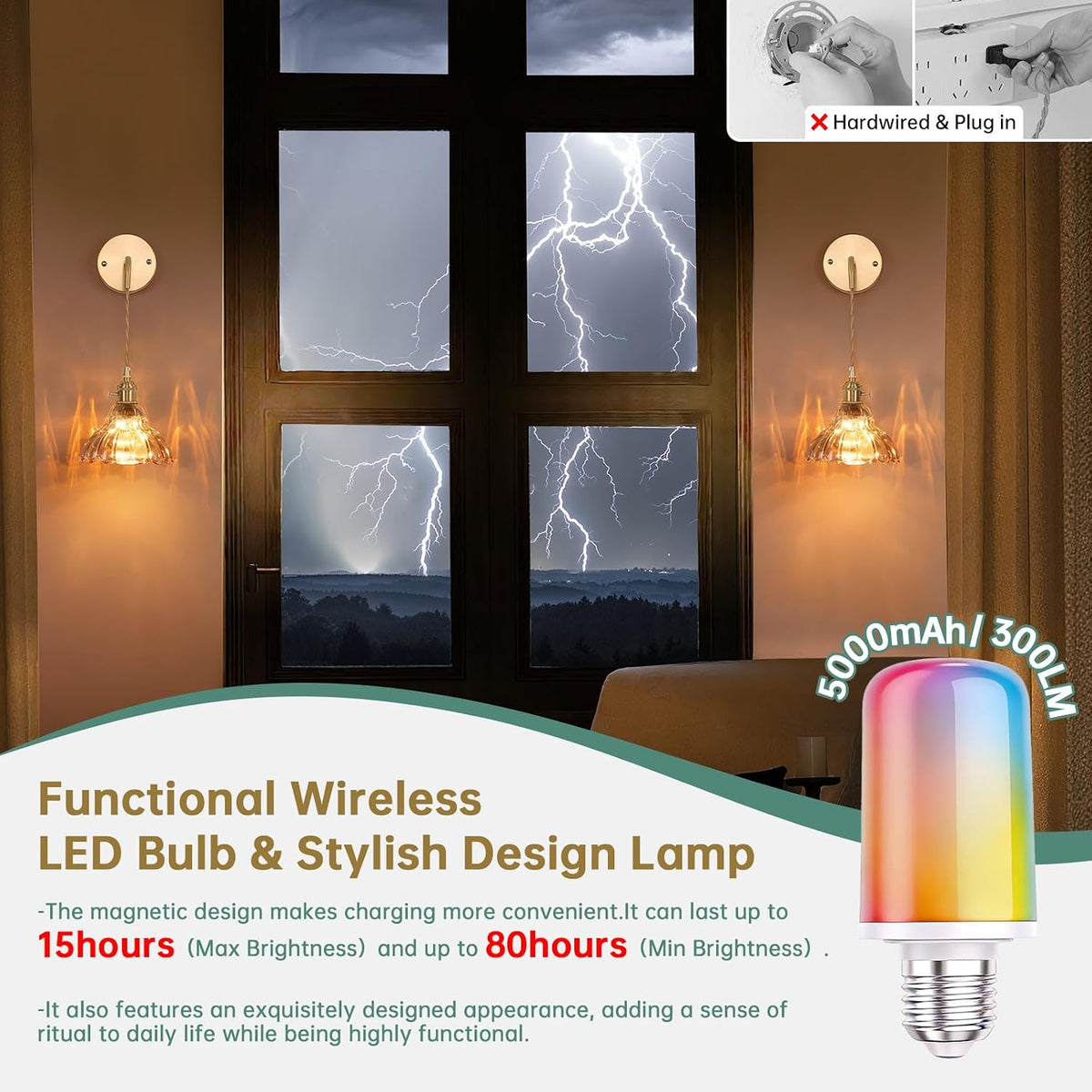 Shenmoyl Battery Operated Wall Sconce Wall Lamp with Green Lily of the Valley Shade Pattern Glass Adjustable Chain Retro Gold Wall Mounted Light, Modern Wall Lamp Fixtures Decor for Bedside Bedroom