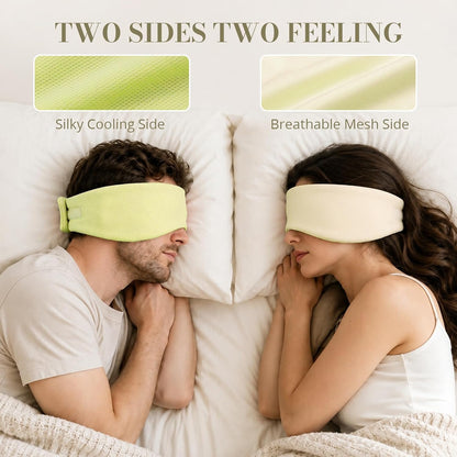 Sleep Mask for Women Men, Reversible Eye Mask Sleeping with Cozy & Cooling Sides, Adjustable Velcro Band, Blackout Face-Hugging Padded Eye Cover for Sleeping Travel Office, Grey/White