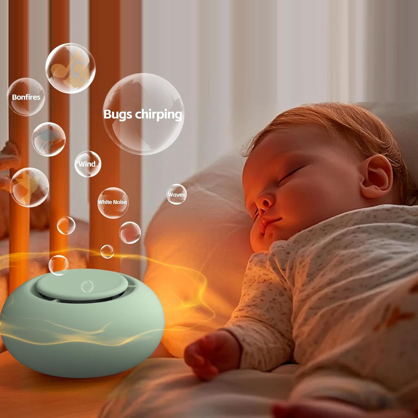 Portable Baby Sound Machine [White Noise for Babies Kids Adults][Timer Function][20 Soothing Sounds][Sleep Soother] 15 Hours Battery Life, Travel,Registry,Gifts,Shower,Clips on Baby Stroller