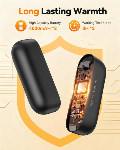 2 in 1 Hand Warmers Rechargeable, Magnetic Electric Hand Warmer 8000mAh USB-C, 3 Heat Levels up to 140°F, Quick Heating Portable Hand Warmers, Gifts