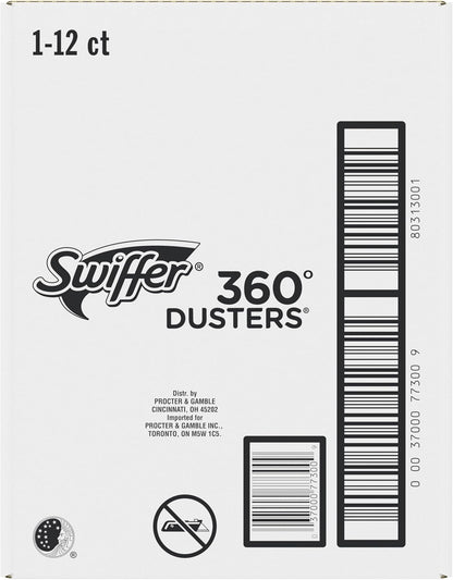 Swiffer Duster Kit with 3 ft Extendable Handle, Dusters for Cleaning, Set Includes 1 Extension Pole and 12 Heavy Duty Dusting Refills Dust Cleaner, Long Extended Wand for Ceiling Fans and Walls