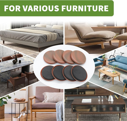 Furniture Sliders for Carpet 8 PCS - 3 1/2" Beige | Furniture Moving Sliders, Chair Leg Floor Protectors, Carpet Sliders for Furniture - Move Your Furniture Easily & Safely