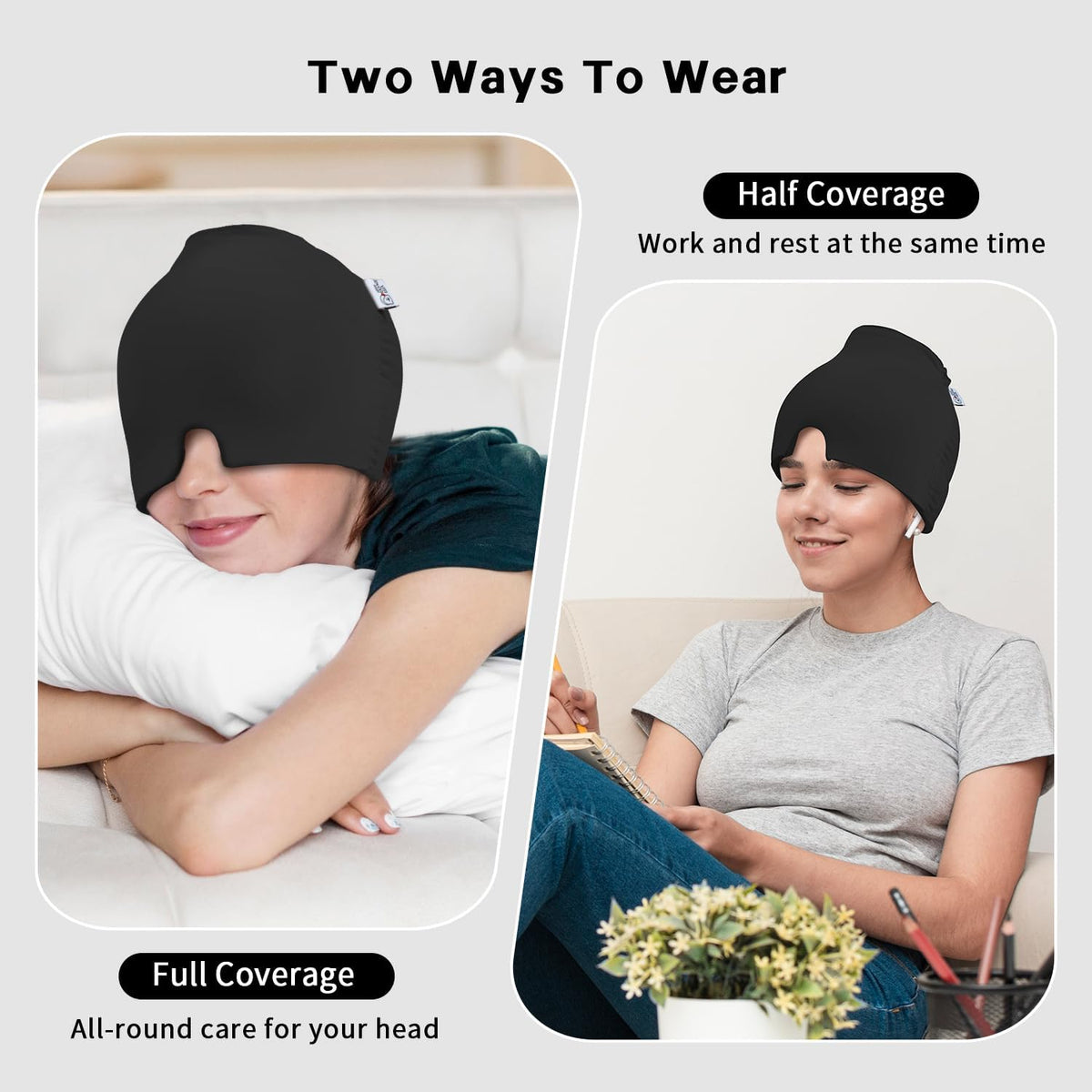 my novel things Migraine Relief Cap, Ice Headache Relief Mask Cold Cap Set