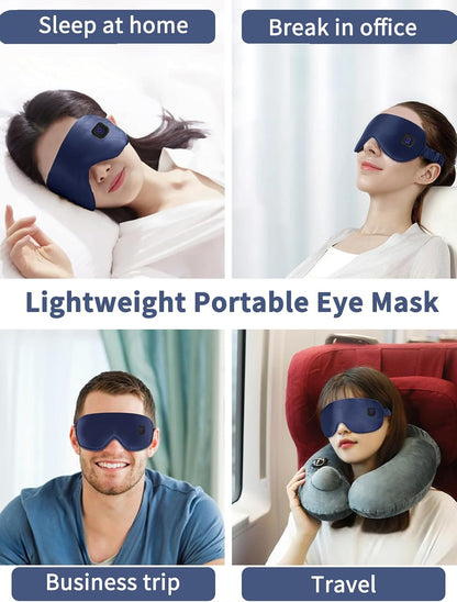 Dearan Upgraded 3 Temperature Modes Silk Heated Eye Mask Cordless,Rechargeable Warm Eye Heating Pad No Pressure for Dry Eyes, Sleep Eye Mask Christmas Gift for Men Women