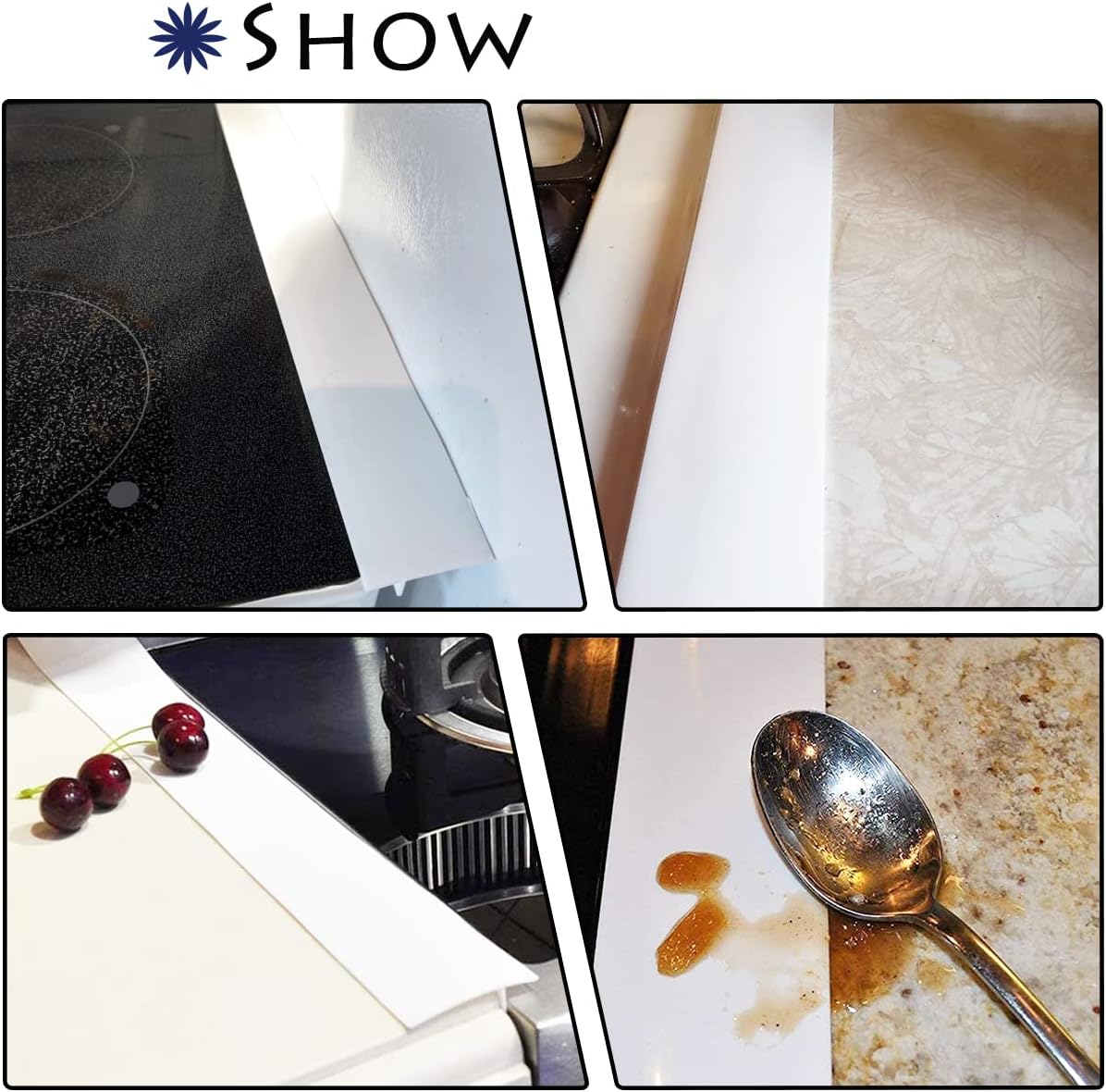 Silicone Gap Covers, (2 PCS) Silicone Stove Gap(21 Inches, Semi Clear) | Filler Stopper Kitchen Stove Gap Covers - Flexible Stoves Counter Gap Cover, Food Grade