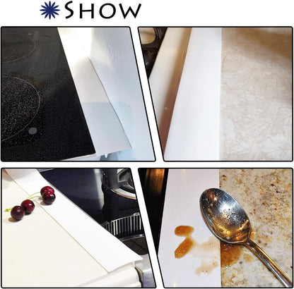 Silicone Gap Covers, (2 PCS) Silicone Stove Gap(21 Inches, Semi Clear) | Filler Stopper Kitchen Stove Gap Covers - Flexible Stoves Counter Gap Cover, Food Grade