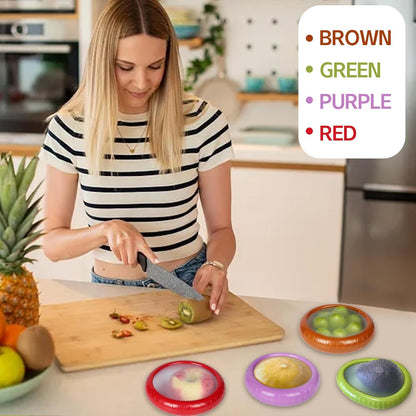 Avocado Saver and onion storage - Set of 4 Preventing Food Flavor Skewering Reusable Storage Containers for Fridge -Ideal for Garlic, Onions, Lemons, and Potatoes