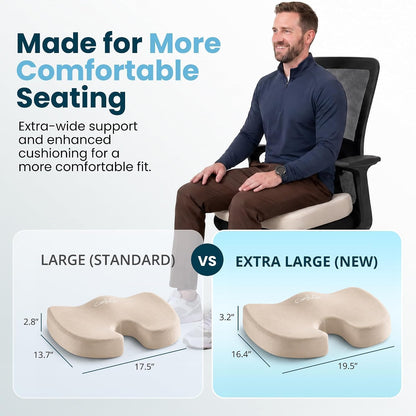 ComfiLife Premium Gel & Memory Foam Seat Cushion – Doctor Recommended Office Chair Cushion, Car Seat Cushion – Chair Cushions for Back & Sciatica Pain Relief – Seat Cushions for Office & Desk (Black)