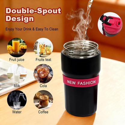 Portable 16OZ Insulated Tumbler with Magnetic Tea Infuser, Water Bottle | Stainless Steel, BPA-Free, Magnetic Detachable Strainer, One-Touch Brewing, For Loose Leaf Tea, Gift for Men & Women