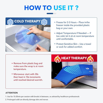 Ankle Ice Pack Wrap, Long-Lasting Cold Compression for Ankle Recovery | Thickened Gel, Stays Cold Longer, Soft After Freezing, Full Wrap Cooling, Reusable Cold & Hot Therapy, Easy to Slip On
