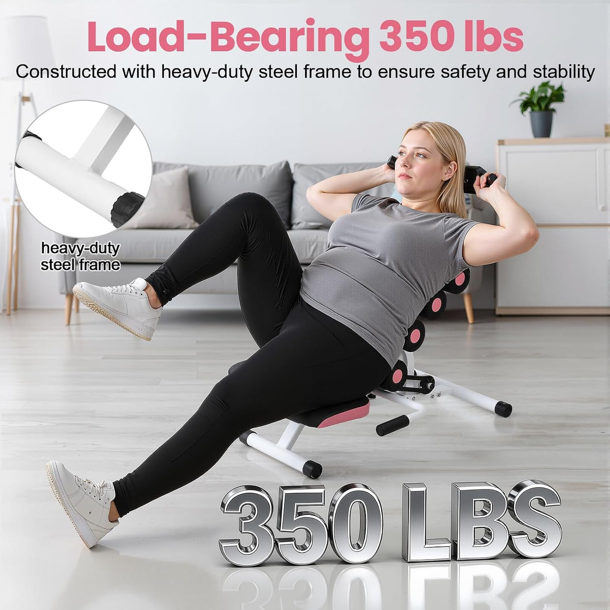 Inversion Table for Back Pain Relief, Adjustable Mini Inversion Table Lumbar Decompression Tables 350lbs Capacity Improve Posture and Spinal Compact Foldable Back Stretcher Health for Home Use